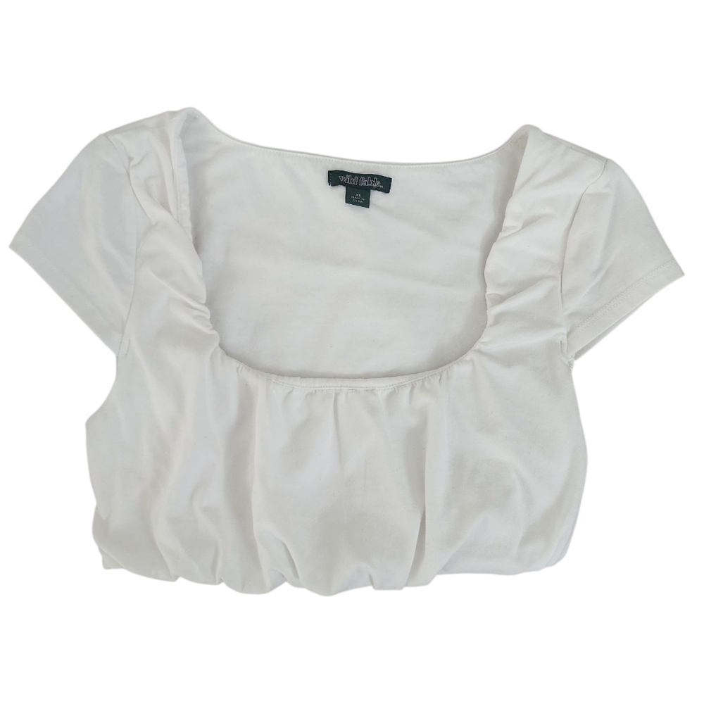 Wild Fable White Cap Sleeve Crop Top – Size XS